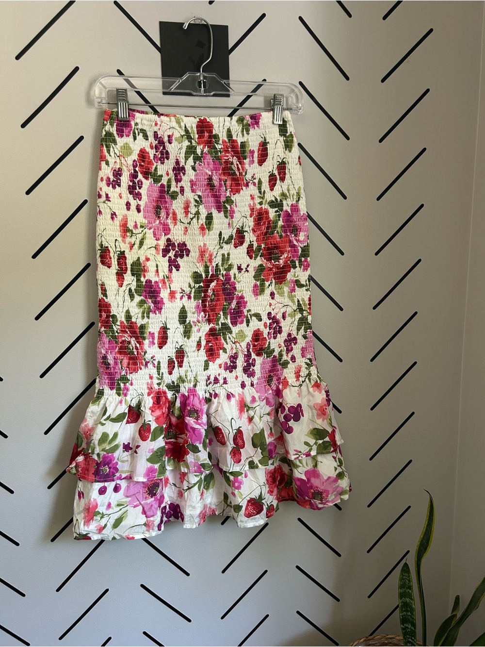 NWT Abercrombie and fitch floral summer print smocked skirt midi SP